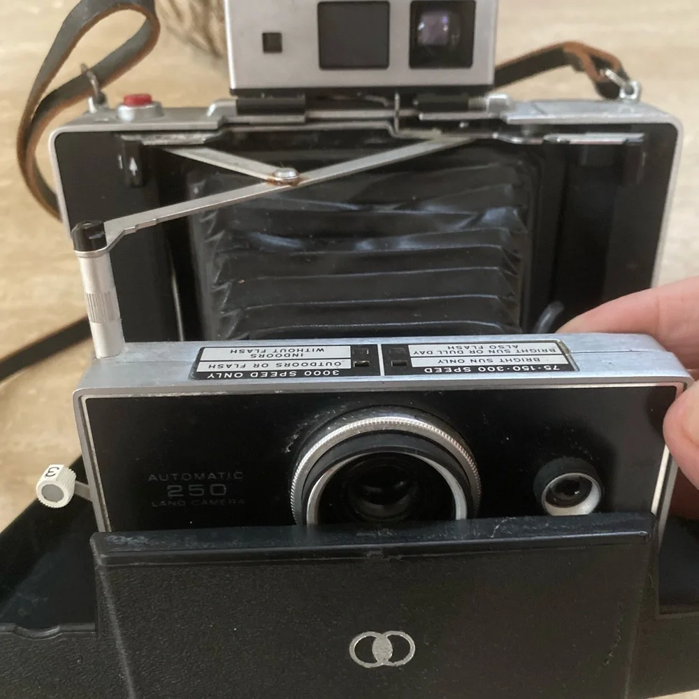Polaroid Vintage Land Camera Black and Silver Film Photography